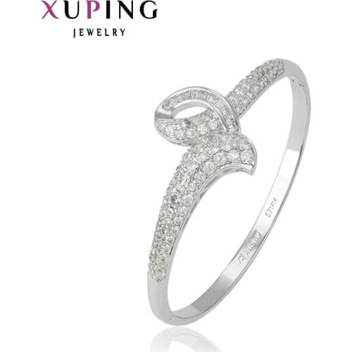 Xuping Luxury Bangle New Arrival Charm Temperament Design Rhodium Color Plated Jewelry High Quality Women Gift 51274