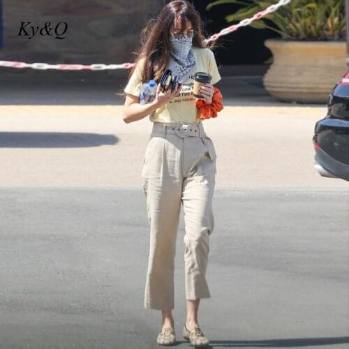 2021 Women Summer Brand Slim Tapered Pants High Waist Fashion Versatile Casual Thin Trousers Nine Point Pants Pipe Pants