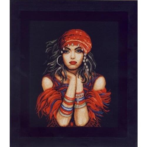 Gold Collection Chic Counted Cross Stitch Kit Gypsy Girl Lady Woman Lass Maid Lan