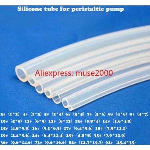 13#14#15#16#17#18#19#24#25#35#36#73#82#92# Peristaltic pump tube Silicone rubber tube plumbing tearing resistance fracture