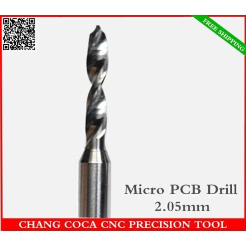 2.05mm,Freeshipping CNC computer machine solid carbide micro Drill bit,Printed Circuit Board Drill Bit,SMT,plastic and copper