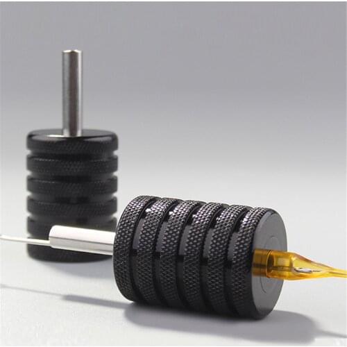 35/30/25 mm Black Aluminum Alloy Thick Handle Pattern Hand Equipment Advanced Hand Feeling Labor Saving Metal Tattoo Accessories