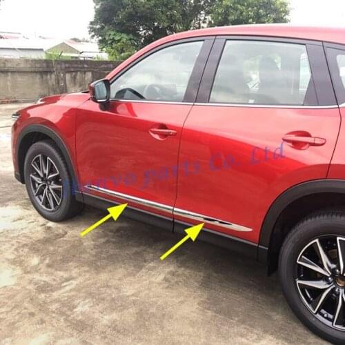4Pcs Chrome Car Door Body Frame Strips Molding Trims For Mazda CX-5 2017+ Accessories CX5 2nd Generation DHL Expedited Shipping