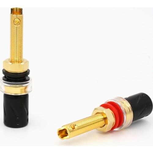 4pcs BP-613G Viborg audio pure Copper (Reach 99.995%) 24K gold Plated HIFI Amplifier Speaker Terminal Binding Post Socket