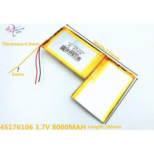 45106176 4570106*2 3.7V 8000mah Lithium polymer Battery with protection board For battery for Prestigio PMP5080b