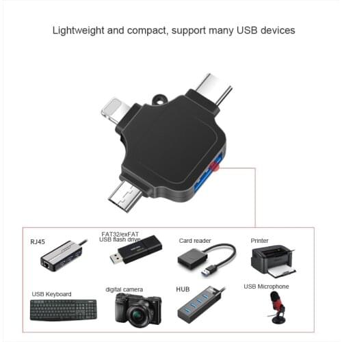 3 in 1 OTG USB 3.0 adapter for iphone Micro Andriod USB-C type c to USB converter for lightning flash drive adapter for ipad