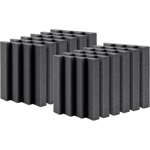 Quality 12-Pack Wedges Acoustic Foam Panels 2in x 12in x 12in Fire-Retardant Easy to Install Soundproof Foam
