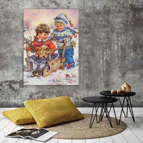 Diamond mosaic childrens picture of rhinestone diamond embroidery portrait 5d diamond painting full square/round home decoratio