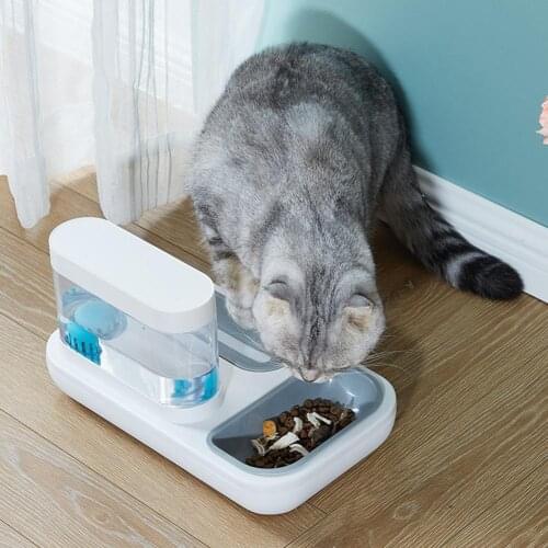 Automatic Dispenser Double Bowl Drinking Fountain For Cat Dog Drinking Feeding