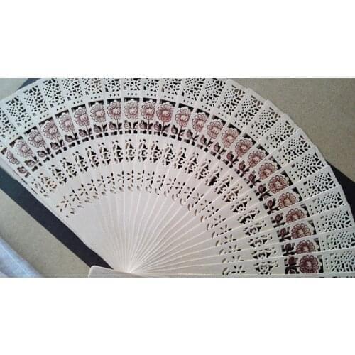 Free shipping Wedding favors 10 / lot silk fan Chinese carved folding fragrance wood hand fan wedding fan