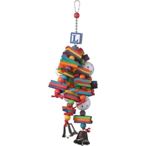 Parrots gnaw toy birds toys colored building blocks bite toys