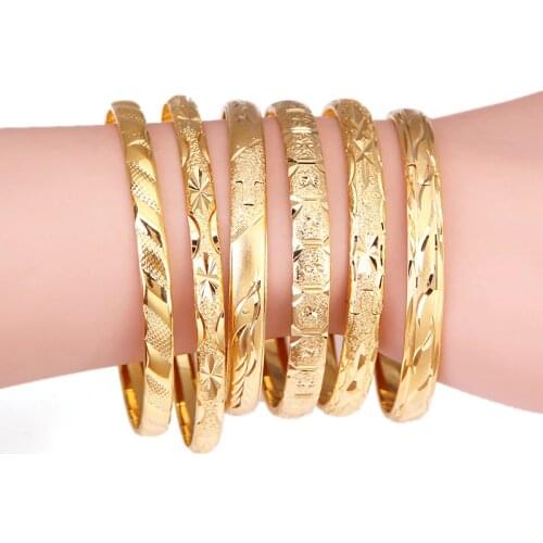 Ethiopian Dubai Gold Jewelry Women Bangles For Ethiopian Bangles Bracelets Africa Arab Bangles Jewelry
