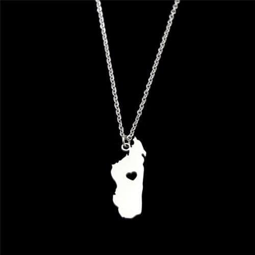 European And American Fashion Jewelry Stainless Steel Motor Map Pendant Necklace