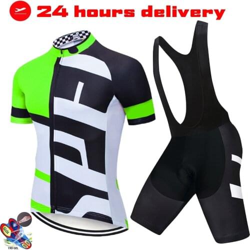 Fluorescent Green STRAVA Cycling Jersey sets red Bicycle Short Sleeve Cycling Clothing Bike maillot Cycling Jersey Bib shorts