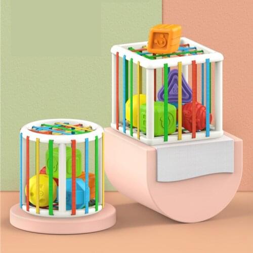 1 Set Cube Toy Multi-color Color Recognition Plastic Cube Training Desktop Toy for Birthday Gift Baby Early Childhood Education