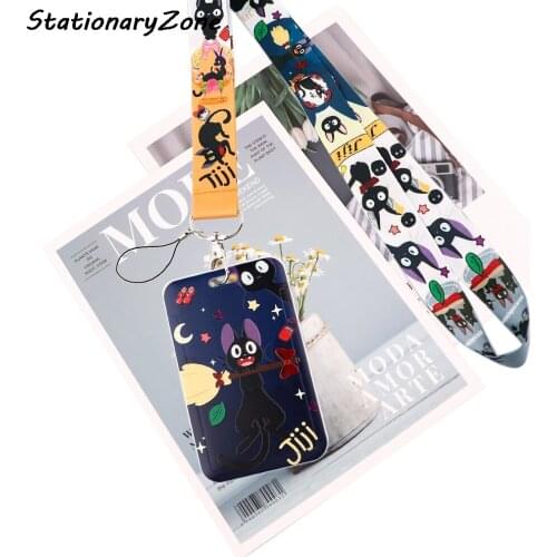 JY015 New Cartoon Girls with Cat Lanyard Neck Strap for Key ID Card Cell Phone Straps Badge Holder Fashion Accessories