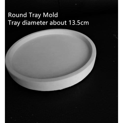 Round Cement Mould for flower pot vase Concrete planter tray silicone mold