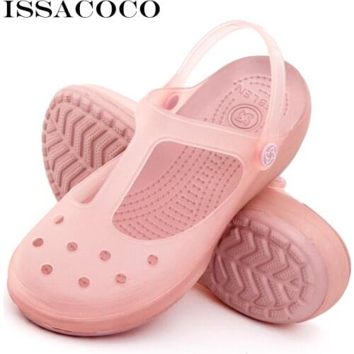 Summer Transparent Jelly Shoes Sandals Women For Girls Sanitary Clogs Woman Shoes On Platform Sandals Casual Spring Beach Shoes