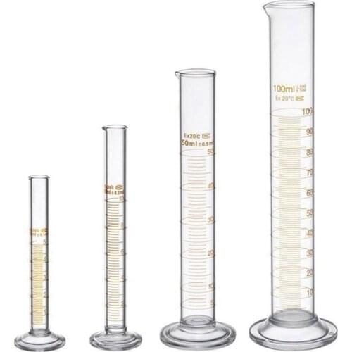 Thick Glass Graduated Measuring Cylinder Set 5ml 10ml 50ml 100ml Glass with Two Brushes