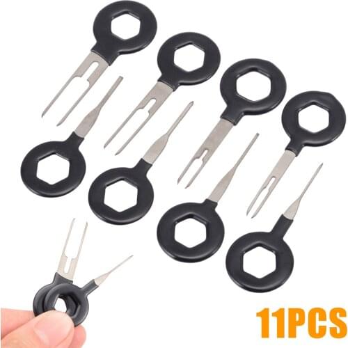New Arrival Extractor Kit Accessories 11pcs Car Electrical Terminal Wiring Key Crimp Connector Pin Removal Key Tool