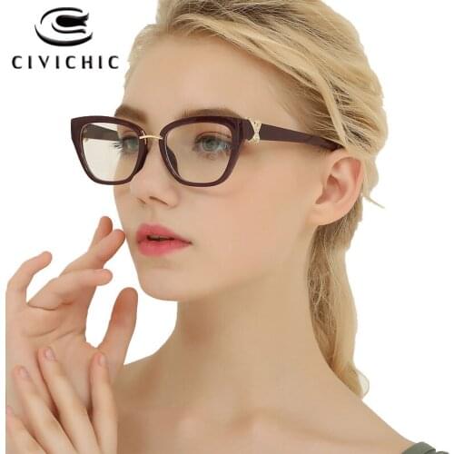 Chic Women Glasses Myopia Optical Eyeglasses Frame Clear Gafas De Marca Retro Cat Eye Lunette De Vue Street Snap Eyewear COG116