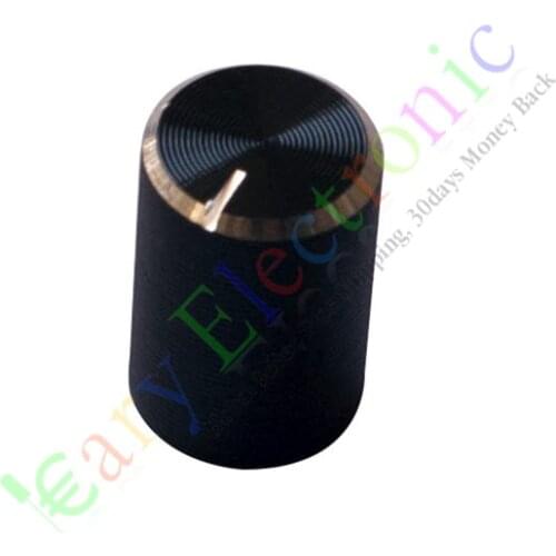 Wholesale and retail 10pc 10mm Pedal Top skirted Black knob Guitar tube Amp JAZZ BASS audio DIY parts free shipping