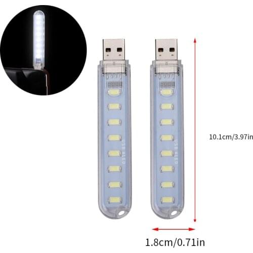 Mini Portable USB LED Book Light DC5V Ultra Bright Reading Book Lamp 3leds 8leds leds Lights For Power Bank PC Laptop Notebook