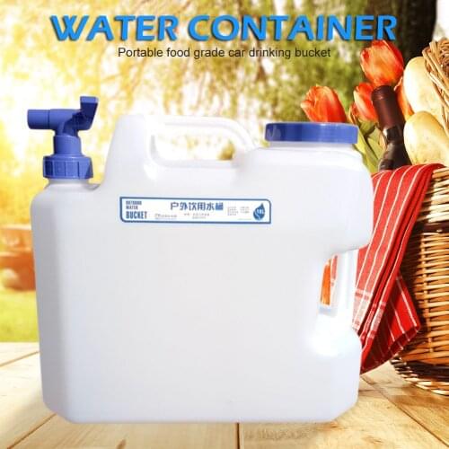 Portable Car Driving Water Tank Container Portable Water Container with Faucet 2 Handles for Camping Hiking Driving 10L 15L