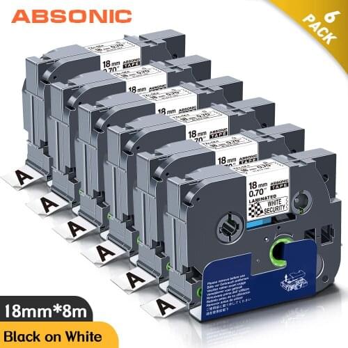 Absonic Compatible for Brother TZ-SE4 TZE-SE4 TZE SE4 Security Label Tape 18mm*8m Replace for Brother Ptouch PT-H100 Label Maker