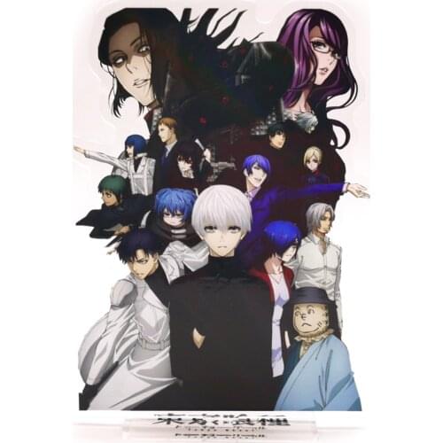Tokyo Ghoul Kaneki Ken Kirishima Touka Shuu Rize Saiko Kuki GM Acrylic stand figure model plate holder cake topper anime