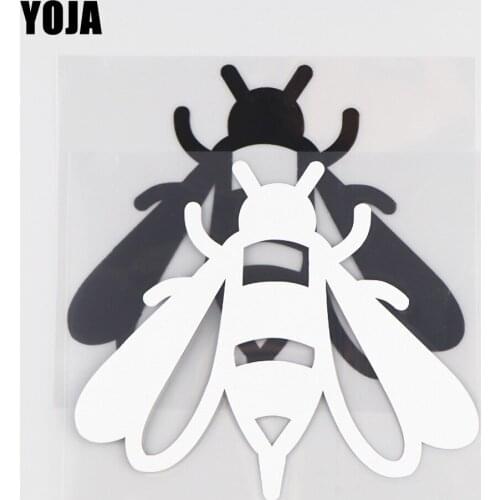 YOJA 11.8×10.1CM Vinyl Decal Lovely Honeybee Cartoon Animals Car Stickers Pattern Black/Silver 19C-0180