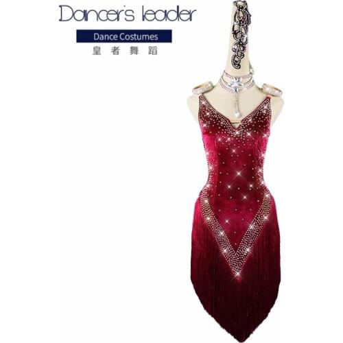 Latin Dance Dress For Woman Sling Tassel Dance Competition Costume Adult Children High-end Custom Professional Stage Performance