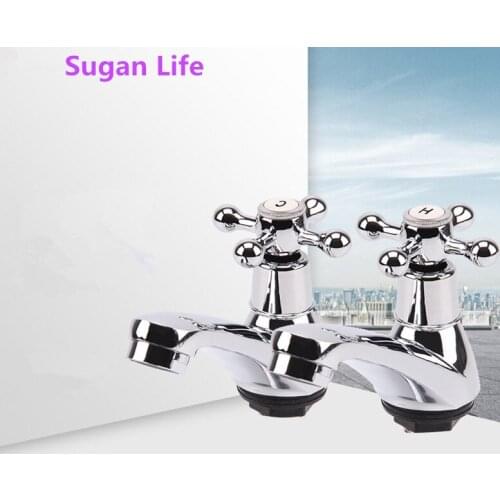Sugan Life 1pc Decorative Faucet Wall Mounted Kitchen Bathroom Single Faucet Tap Hot and cold split faucet Basin bathroom faucet