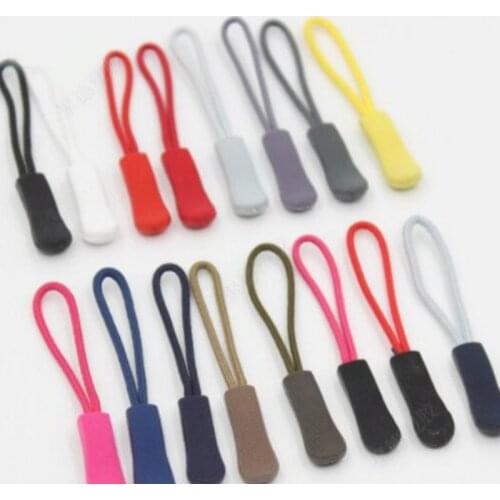 100pcs/lot Zipper Pulls Cord Rope Ends Lock Zip Clip Buckle Black For Backpack/Clothing Accessories