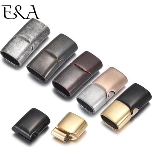 2sets Stainless Steel Magnetic Clasp Hole 10*5mm 12*6mm Gold Leather Cord Clasps Magnet DIY Jewelry Making Bracelet Supplies
