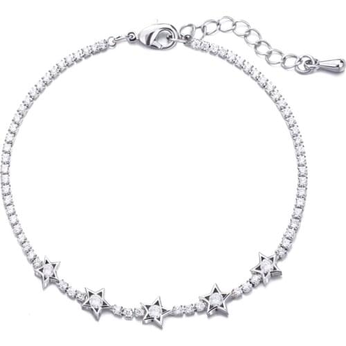 2020 new Bracelet with Sparkling 5A Cubic Zirconia Adjustable Bracelet for Women Girls Anniversary Crystal Jewelry Collection