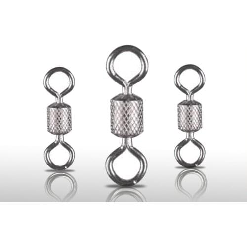 30PCS Copper Fishing Barrel Bearing Rolling Swivel Solid Ring embossing Lures Connector 11 Size Ocean Boat Fishing Hooks