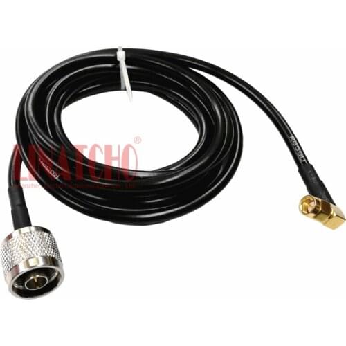 50 ohm 2 meters rg58u RF coaxial n male to right angle sma male anatenna jumper cable