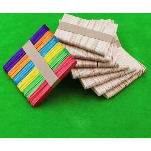 50pcs/pack Wooden Crafts Art For Children DIY Handmade House Ice Cream Stick Colorful Wooden Gift For Children Craft Toys