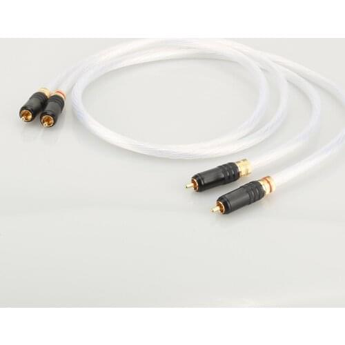5N OCC Single Silver + WBT gold Rca plug 2RCA to 2RCA Audiophiles Audio Cable for Home Theater DVD TV Amplifier CD