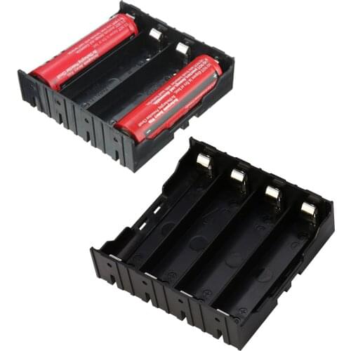 Black Plastic 1 2 3 4 x 18650 Battery Storage Box Case Cover Slot Way DIY Batteries Clip Holder Container With Wire Lead Pin 2.5