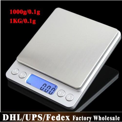 DHL/Fedex 60Sets 1000g *0.1g Mini Precision Electronic 1kg Digital Pocket Scale Jewelry Weight Electronic Balance Scale