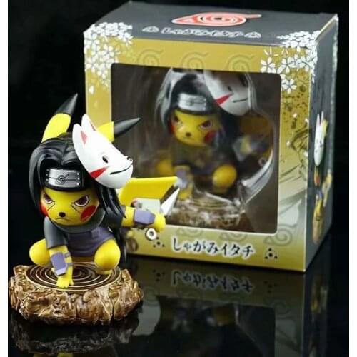 Pokemon Pikachu Naruto Uchiha Itachi Anime Figures Pocket Monster Cute Toys Model Cosplay 11cm Action Figma Shippuden Juguetes