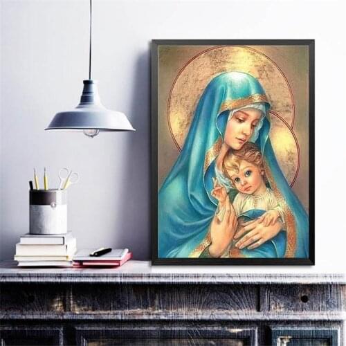 Religion Icon Canvas Painting Virgin Mary And Jesus Wall Decoration Pritins And Posters Linving Room Bedroom Decort No Frame