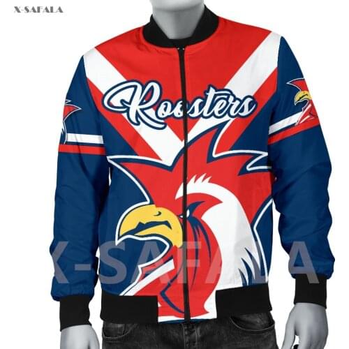 Eels Colorful Rooster Skull Tattoo 3D Printed Men Women 3 Bomber Jacket Zipper Casual Harajuku Streetwear Tracksuits Thick Coats