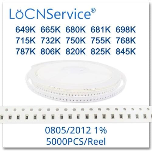 LoCNService 0805 1% 5000PCS 649K 665K 680K 681K 698K 715K 732K 750K 755K 768K 787K 806K 820K 825K 845K 2012 Resistor OHM