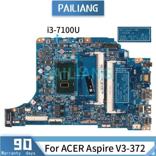 Mainboard For ACER Aspire V3-372 i3-7100U Laptop motherboard 15208-3 SR343 DDR3 Tested OK