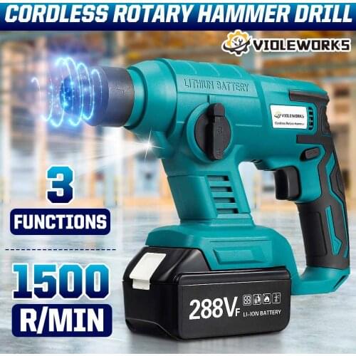 288VF Multifunctional Brushless Cordless Rotary Hammer Electric Demolition Hammer Impact Drill Tool Body For Makita 18V Battery