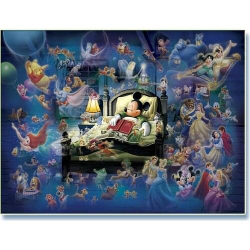 Disney 5D DIY Diamond Painting Cross Stitch Kit Mickey Series Inlaid Rhinestone Square/Round Mosaic Home Decoration Painting