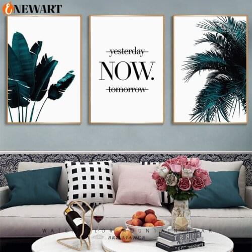 Plant Wall Art Forest Green Canvas Painting Print Nordic Botanical For Living Room Decorative Picture Modern Letter Home Decor